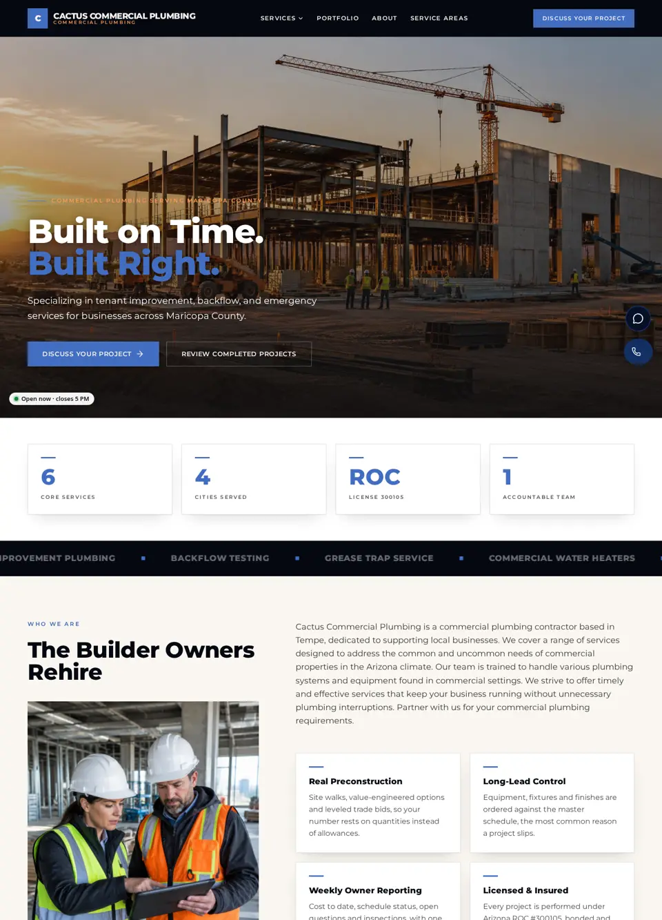 Cactus Commercial Plumbing sample website
