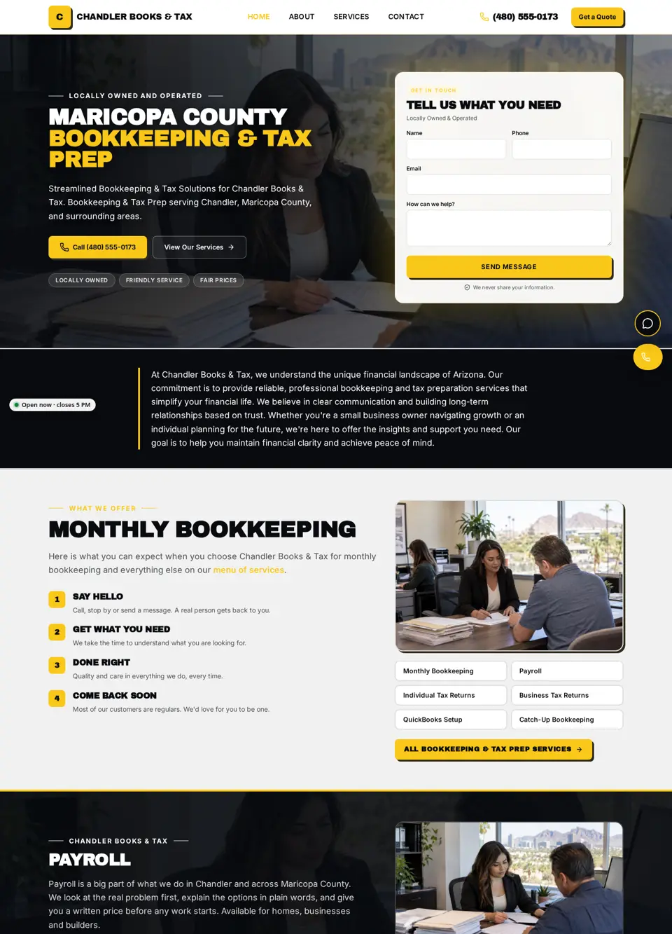 Chandler Books & Tax sample website