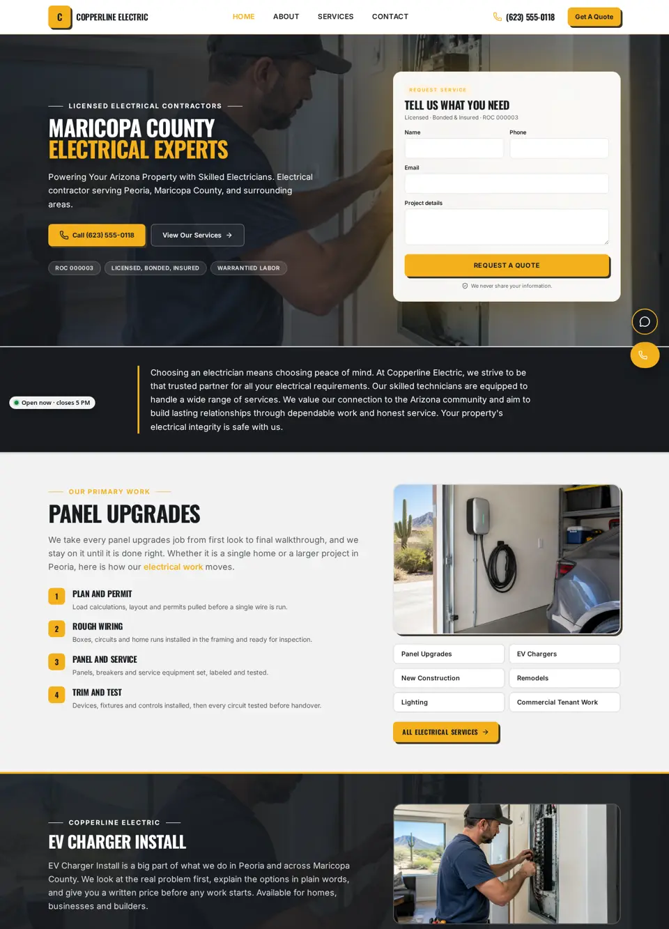 Copperline Electric sample website