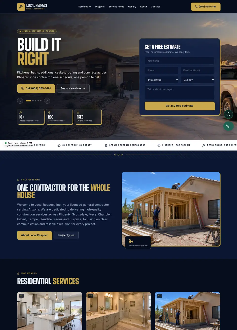 General Contractor sample website