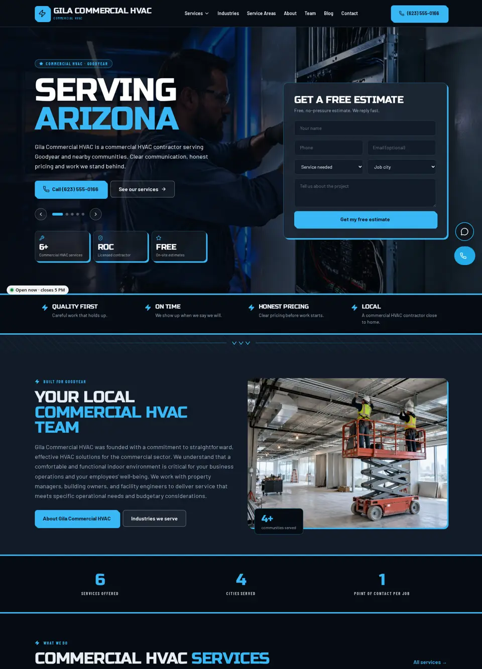 Gila Commercial HVAC sample website