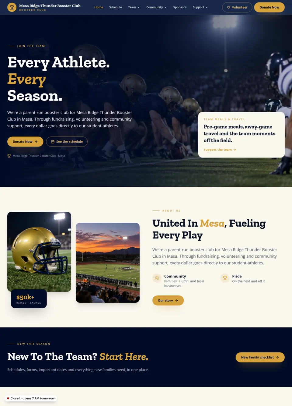 Athletic Club sample website