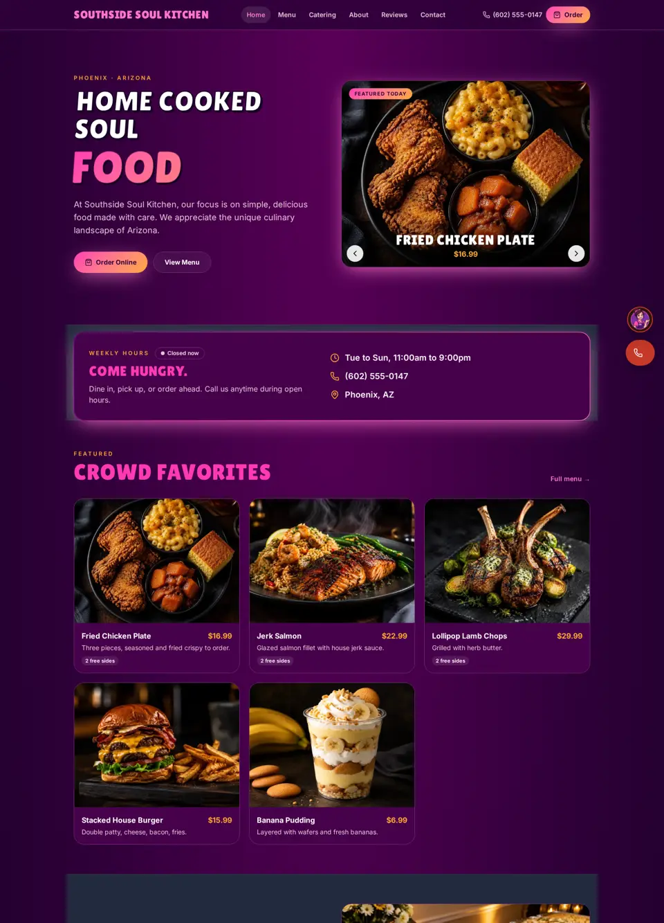 Restaurant Service sample website